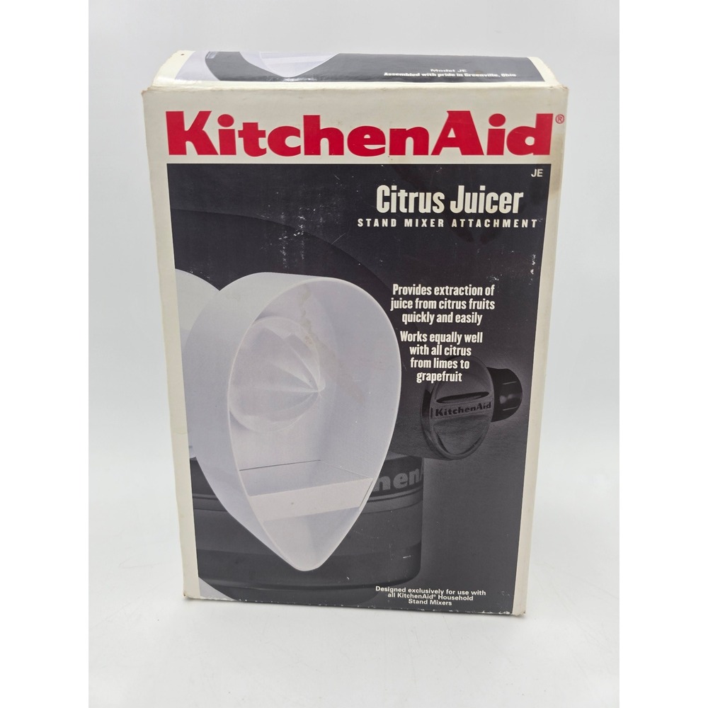 KitchenAid Citrus Juicer Stand Mixer Attachment Model JE White with Box Manual